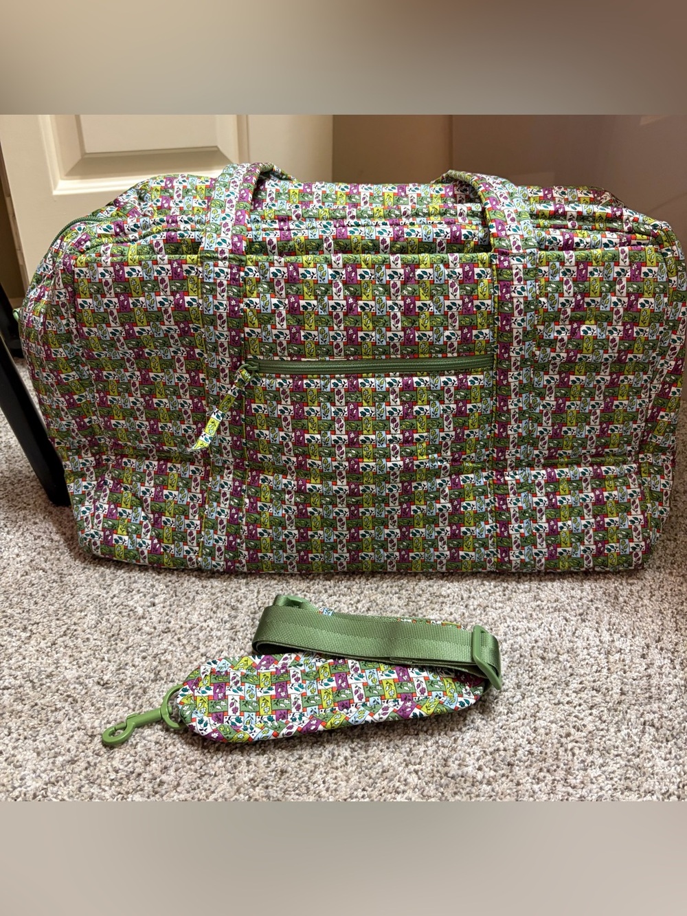 Vera Bradley Quilted Floral Patchwork Travel Duffel